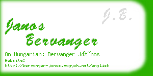 janos bervanger business card